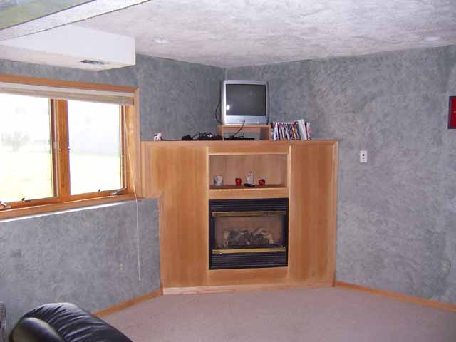 Family room with gas burning fireplace