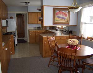 Kitchen and eating area