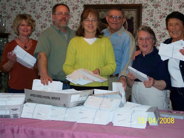 The invitations are being mailed!
Kay, Scott, Ramona, Chuck, Jane, Nancy